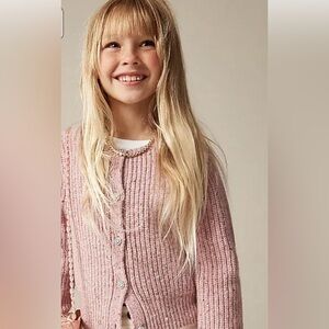 JCrew Kids Girls' jewel-button cardigan sweater in donegal-inspired wool blend